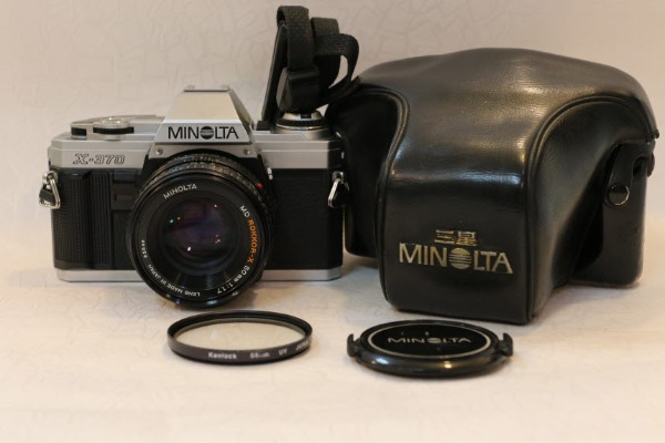 [중고] 미놀타 X370 50mm 1:1.7 배터리 55mm uv 랜즈앞캡 스트랩 케이스 카메라 기능 정상입니다