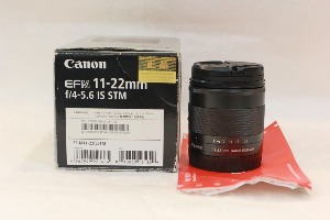 [중고] 캐논 정품 EF-M 11-22mm IS STM 보증서 설명서 박스 호환앞캡 뒤캡 2번째 사진 보시명 미세한 흠 있서면 작동기능 이상 없습니다